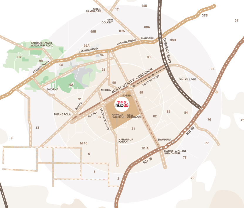 Hub 86 location map